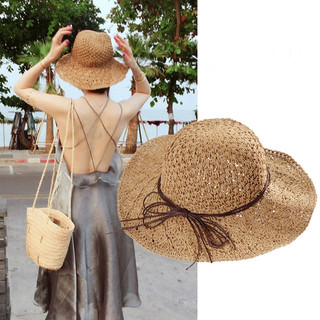 Nón cói mũ cói style Hàn rộng vành nón đi biển xinh xắn mã D10