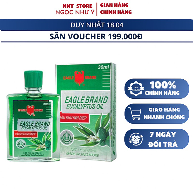 Dầu Khuynh Diệp Con Ó EAGLE BRAND 2 Nắp 30ml Mỹ Chính Hãng