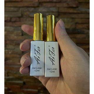 Gel vẽ nét AiFer chính hãng chai 10ml - Sơn gel vẽ cọ nét mảh màu đen trắng nhũ vàng bạc các màu