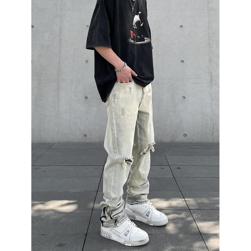 Zipped JEANS - Quần bò high street vibe nhuộm màu ống suông