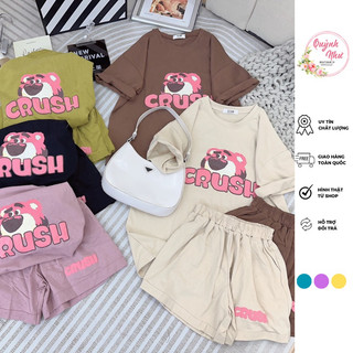 SET BỘ ĐÙI NỮ QUẢNG CHÂU FROM RỘNG HÌNH THÚ CRUSH HỒNG SIÊU CƯNG, Chất cotton thun vải mềm mát từ 40-68kg