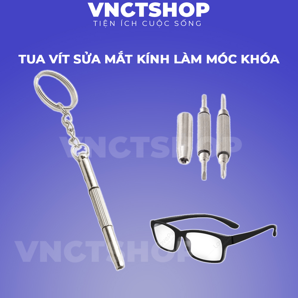 Tua vít mini sửa gọng mắt kính, tô vít 3 đầu nhỏ vặn đồng hồ mở điện thoại làm móc khóa