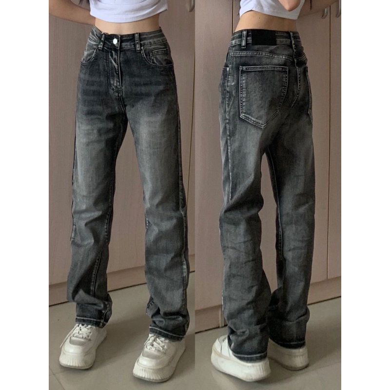 Basic Jeans - Quần jeans ống suông unisex có size lớn