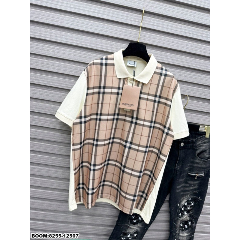 áo phông nam nữ polo Burberry nâu kem luxury cao cấp ( ảnh shop là ảnh thật )
