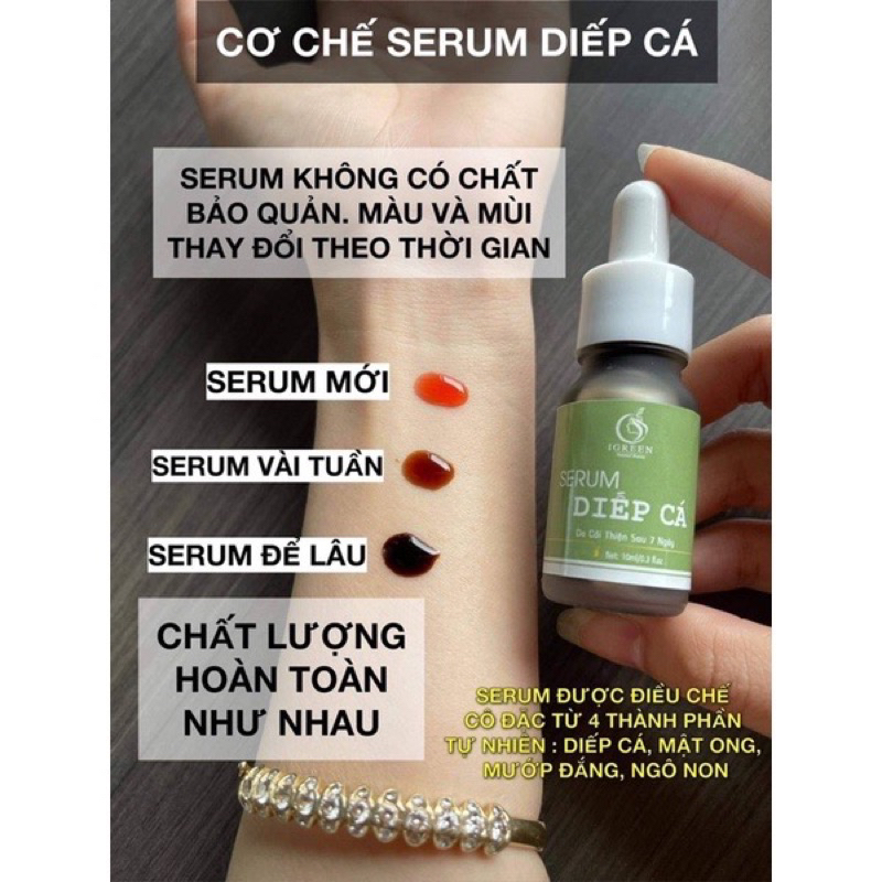 SERUM DIẾP CÁ GIẢM MỤN, THÂM, SE KHÍT LỖ CHÂN LÔNG - IGREEN