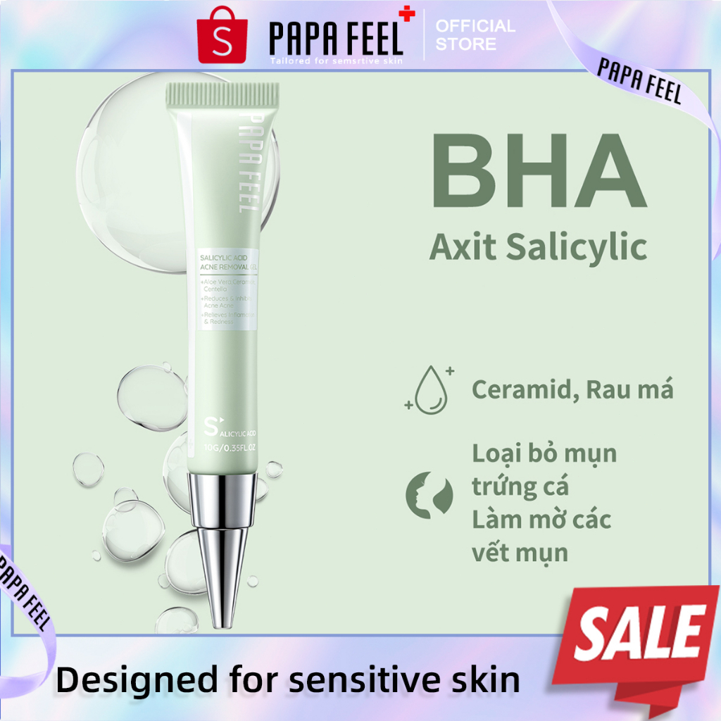 PAPA FEEL Salicylic acid Gel Giảm Mụn Advanced loại bỏ mụn nhanh Da Mụn 10g chóngkhông để lại sẹo mụn