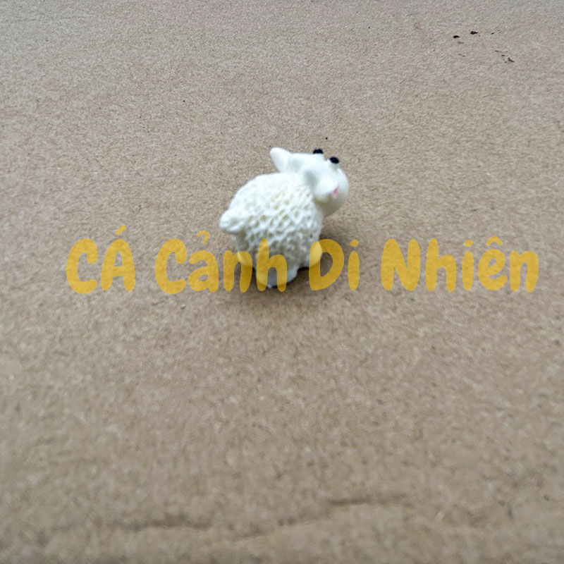 Cừu trắng Mini làm tiểu cảnh trang trí hồ cá chậu cây vườn Terrarium 2 cm