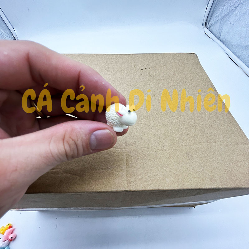 Cừu trắng Mini làm tiểu cảnh trang trí hồ cá chậu cây vườn Terrarium 2 cm