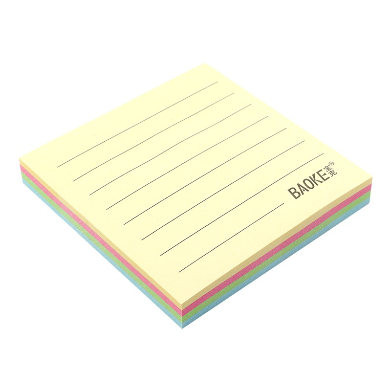 Giấy ghi chú note 5 màu pastel có dòng kẻ 100 tờ/tập Baoke