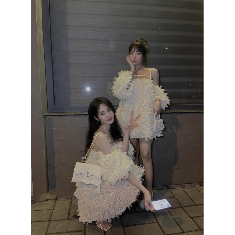 Váy Ren Tay Rơi dáng babydoll