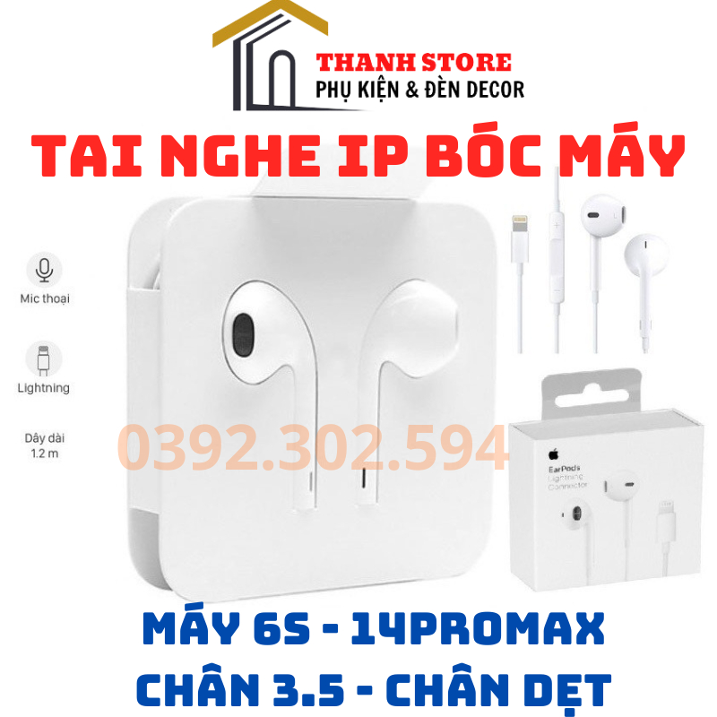 Tai nghe có dây dành cho 7/8/X/XSMAX/11/12/13/14PROMAX CHÍNH HÃNG KHÔNG CẦN BLUETOOTH - BH 12 THÁNG