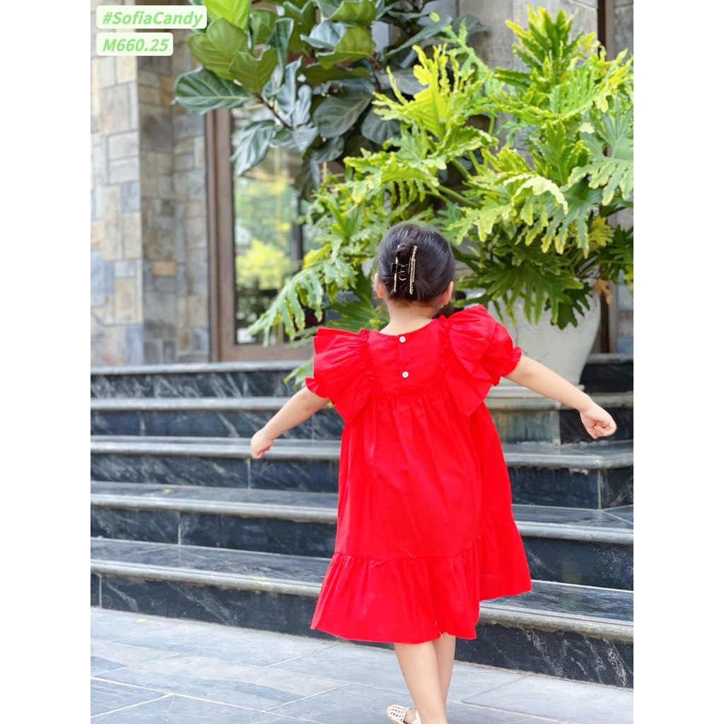 VÁY SOFIA DÁNG SUÔNG TAY BÈO