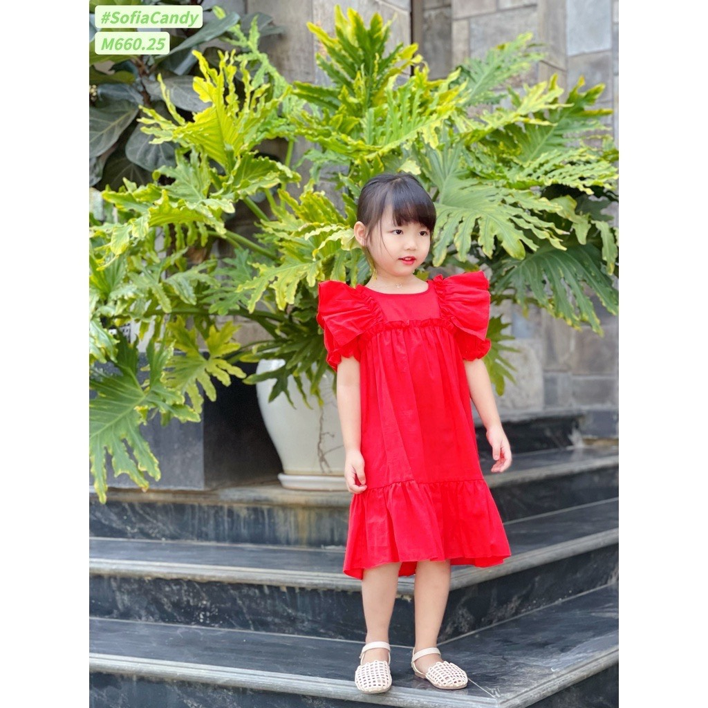 VÁY SOFIA DÁNG SUÔNG TAY BÈO