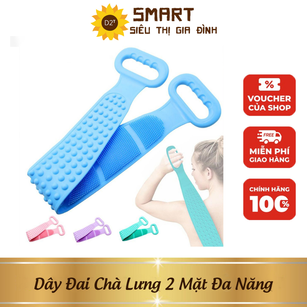 Dây Đai Chà Lưng 2 Mặt Đa Năng bằng silicone kỳ cọ massage tẩy da chết khi tắm