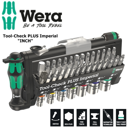 Bộ dụng cụ Wera hệ INCH Tool-Check PLUS Imperial đa năng gồm 39 cái Wera 05056491001