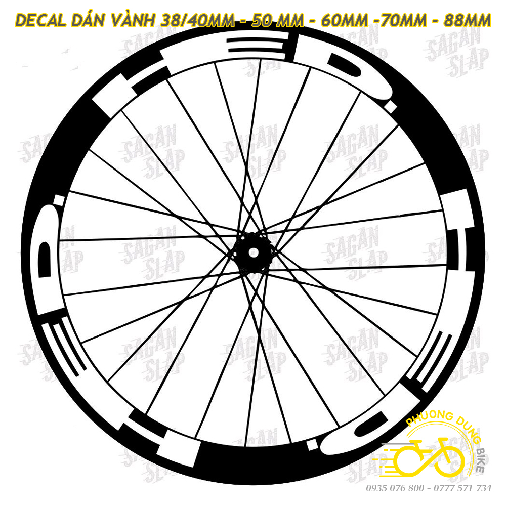 Decal Tem dán vành xe đạp Fixed Gear HED 700C