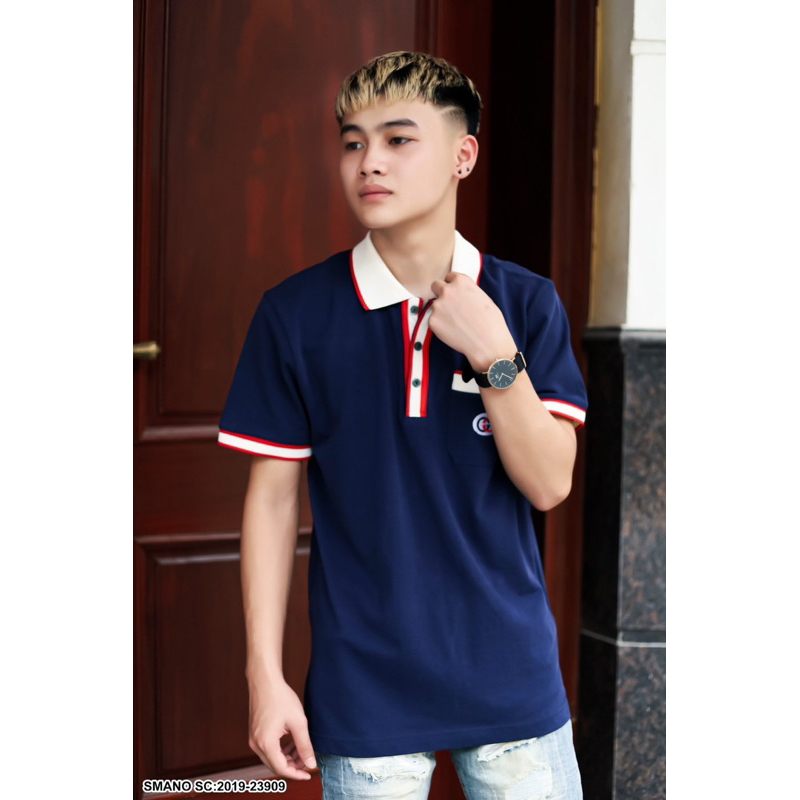 Áo Polo Viền Kẻ GUCCI Túi•MinWay Store