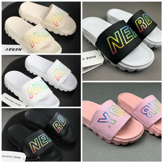 "chính hãng" dép quai ngang nam nữ nerrdy đế left right cao cấp 4cm api bền, chữ nerrdy nhiều màu