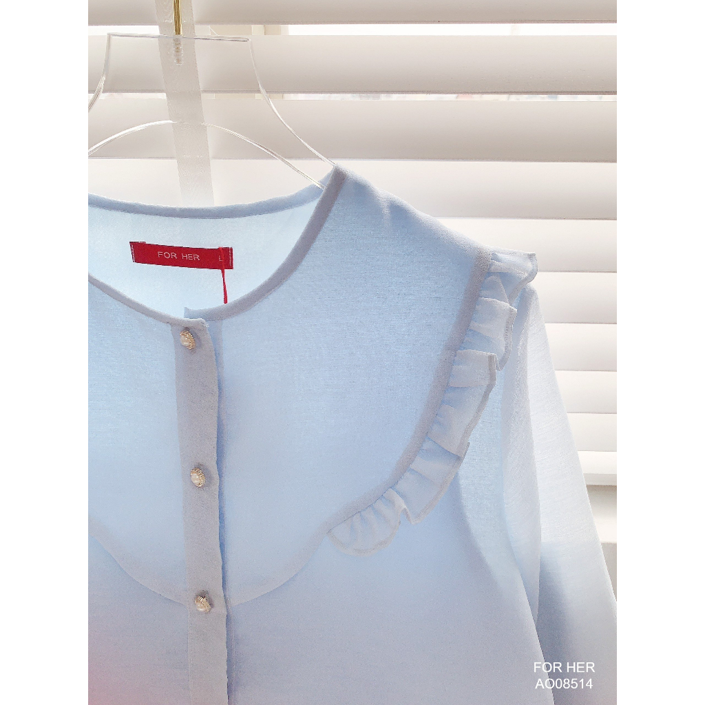 Áo kiểu viền bèo FOR HER tay dài AO0851