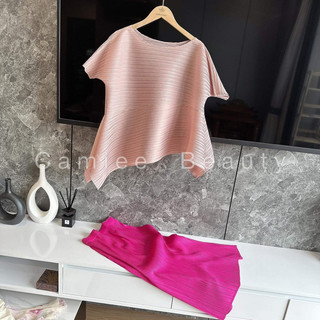 Set Áo Mix Váy Dập Ly
