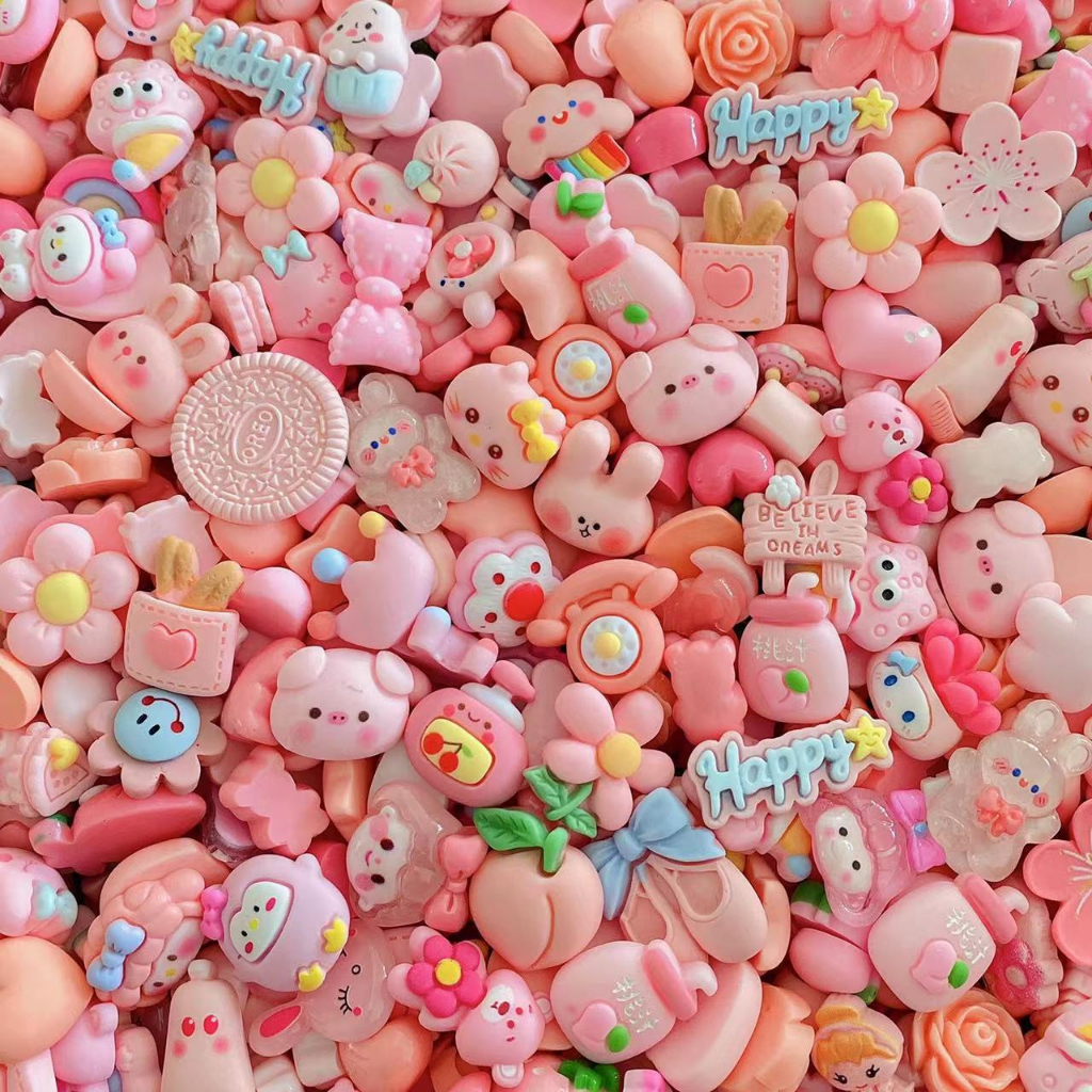 Set 10 Charm Trang Trí Ngẫu Nhiên Theo Màu Xinh Xắn
