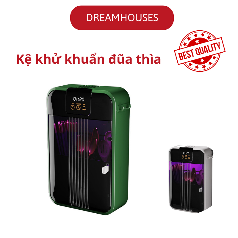 Kệ khử khuẩn đũa thìa dán tường - treo tường mẫu hiện đại XM-805, không cần khoan tường đục lỗ
