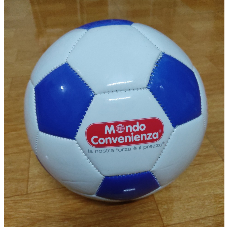 Quả bóng đá phong cách cổ điển màu xanh trắng tặng kim bơm