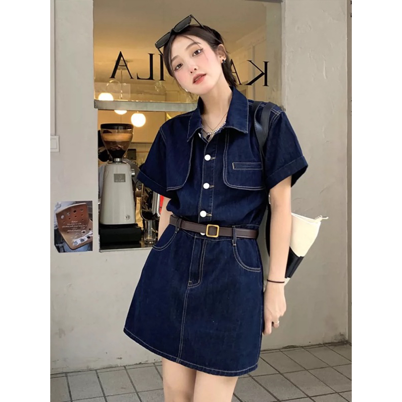 SET VÁY BÒ DENIM NGẮN TAY SVBDNNT01