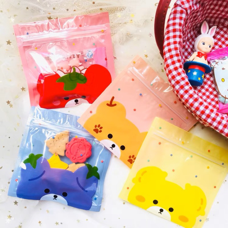 [Hàng sẵn] Set 5 Túi Zip Đa Năng hoạt hình gấu xing