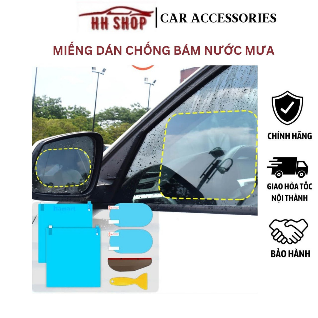 Miếng Dán Gương Kính Ô tô Xe Máy ❗CHÍNH HÃNG❗ Miếng Dán NANO Chống Mưa Chống Đọng Nước  kính hông và gương chiếu hậu