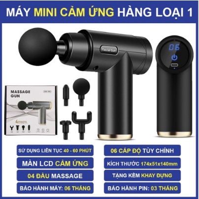 Máy Massage Cầm Tay Mini, Súng Massage Cầm Tay Mini Toàn Thân 6 Cấp Độ Chuyên Sâu Đa Năng