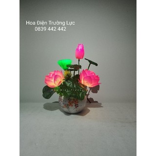 Đèn Hoa Sen cao 30 cm, hoa trang trí bàn thờ
