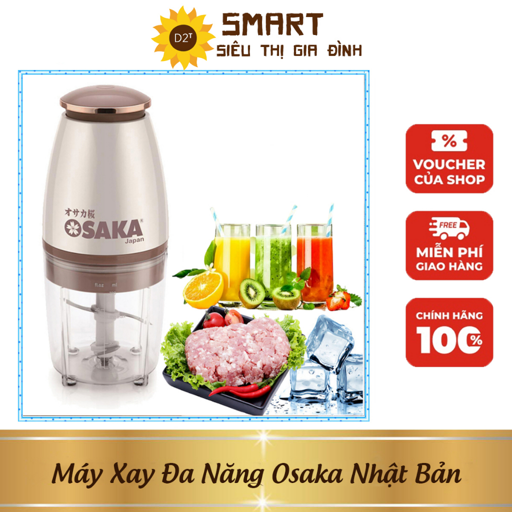 Máy Xay Đa Năng Osaka Nhật Bản - Máy Xay Sinh Tố, Thịt Cao Cấp - Lưỡi Dao Lớn Không Gỉ, Xay Sinh Tố, Xay Thịt, Xay Mọi L