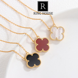 (Titan) N94 Dây chuyền nữ titan không đen cỏ bốn lá đỏ đẹp Ring House