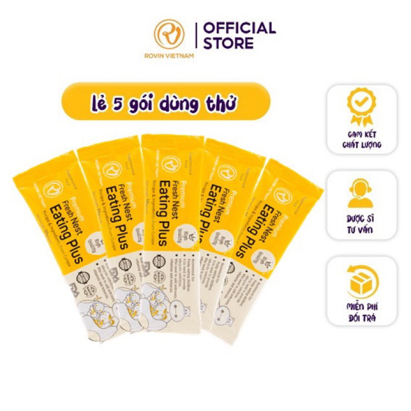 Thanh Yến Tươi Eating Plus Hộp 20 gói Giúp Trẻ Hết Biếng Ăn, Tăng Sức Đề Kháng - Rovin VietNam