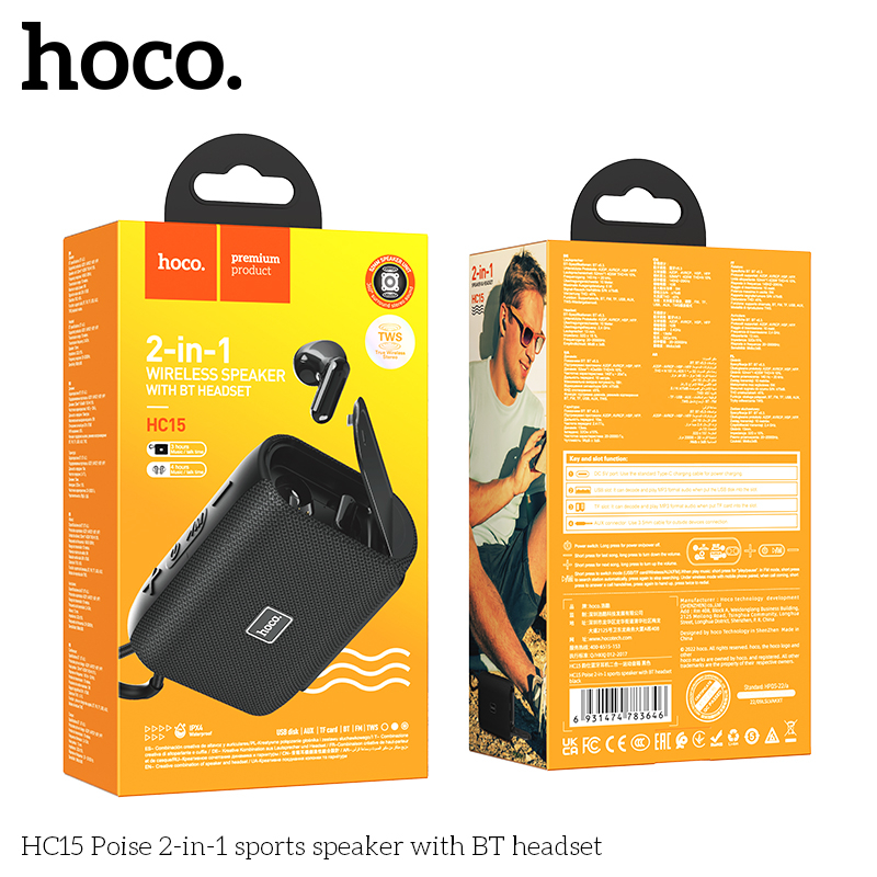 Loa Bluetooth Kiêm Tai Nghe 2in1 Hoco HC15