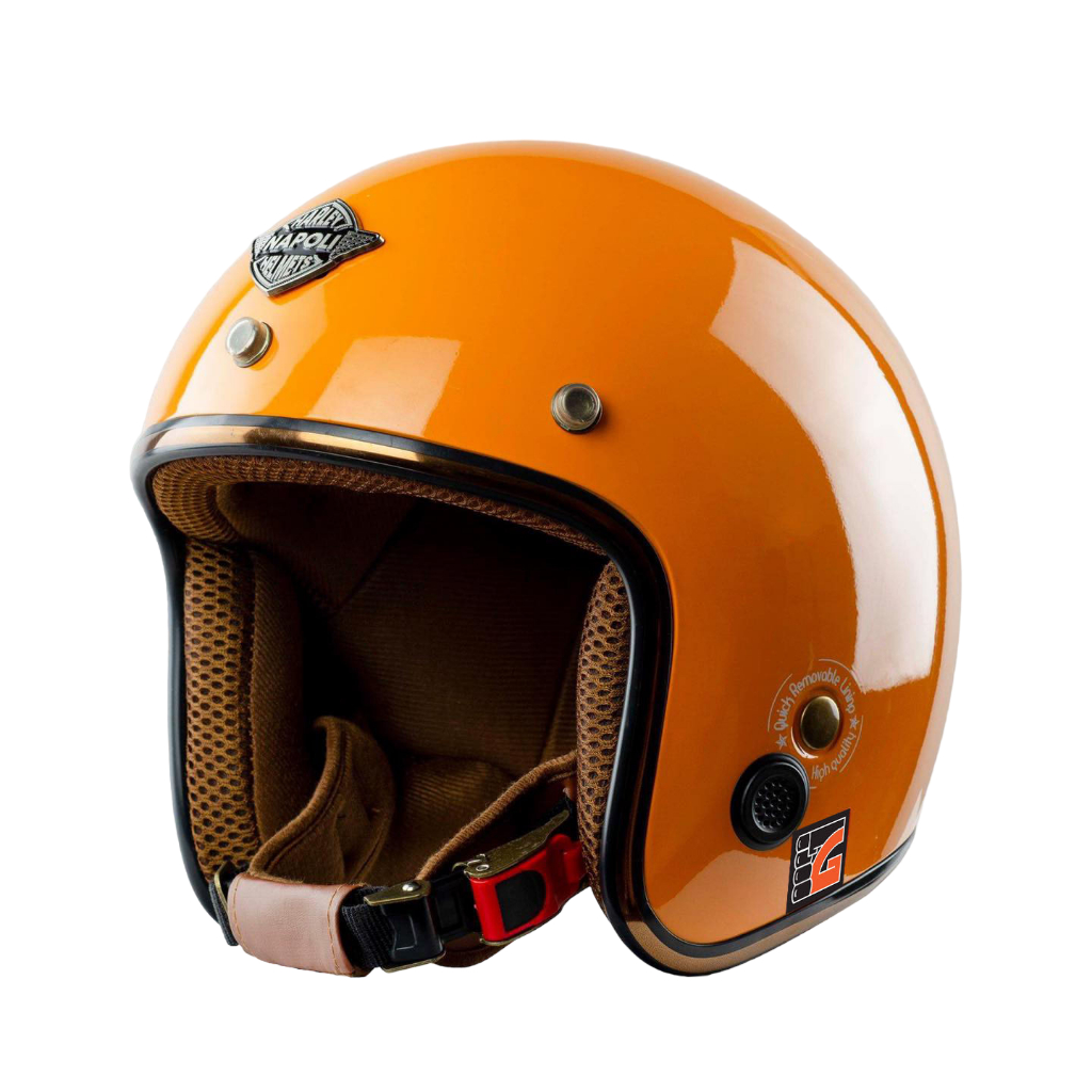 Mũ bảo hiểm 3/4 đầu NAPOLI SH Ruby cà phê nhám - Hàng Chính hãng