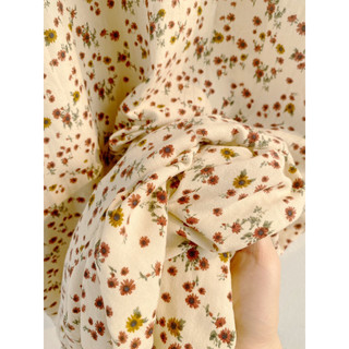 Váy Bầu Hoa Nhí Vải Lụa Mát - Size S/M/L/XL