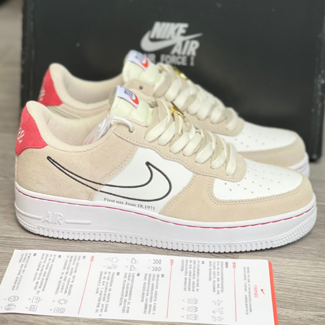 Giày Sneaker _Nike Air Force 1 Nâu Sữa Hàng Cao Cấp Full Box + Bill, Full Size Nam Nữ
