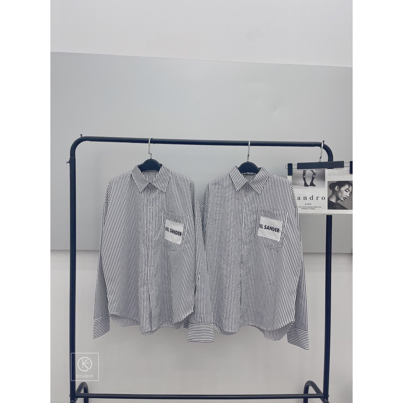 Sơ mi kẻ Jil Sander siêu xinh hot hit Fom rộng JELLYSTORE chuẩn hai size SM