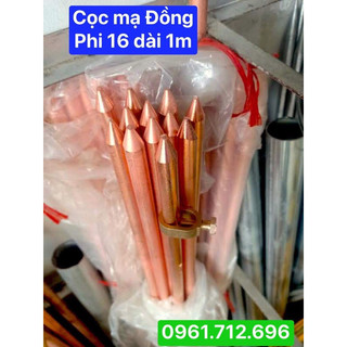 Cọc tiếp địa chống sét mạ đồng ,phi 16 , dài 1m