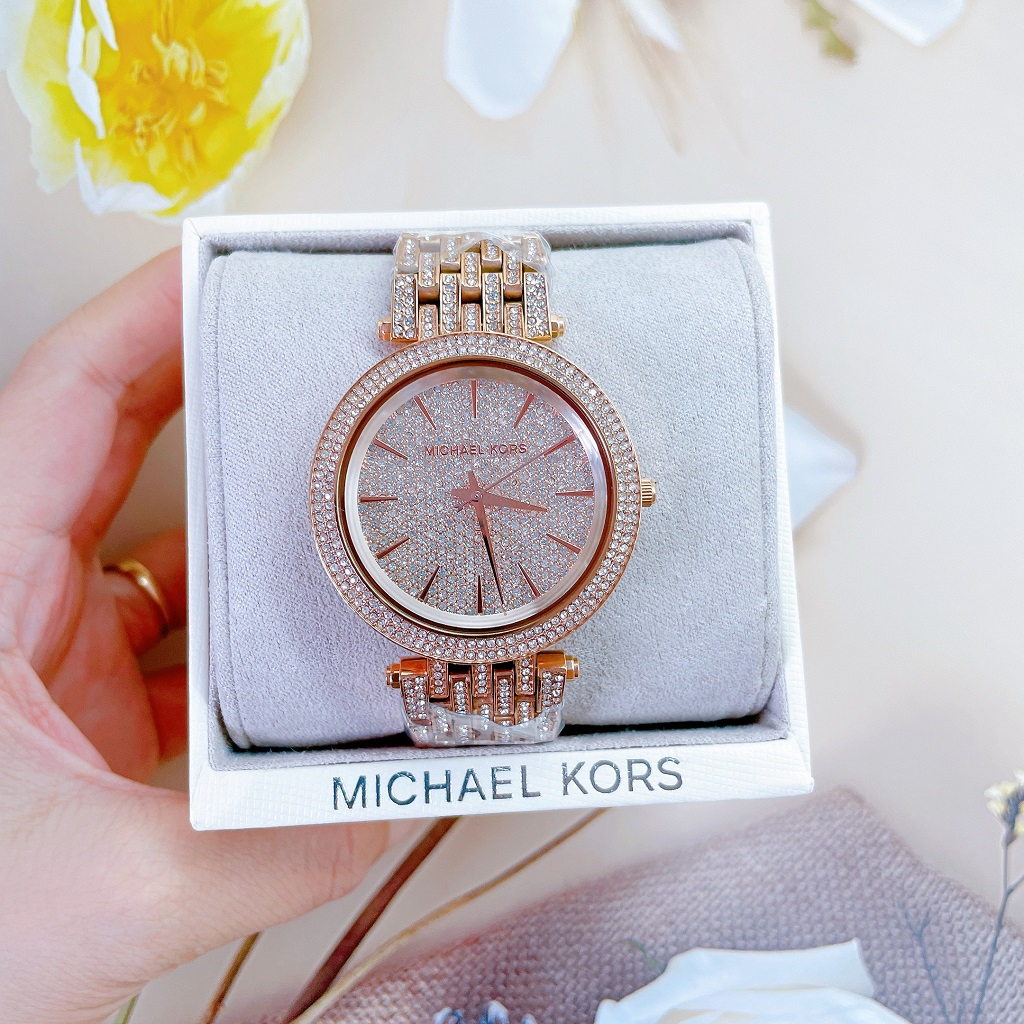 Đồng Hồ Nữ Michael Kors MK3780 39mm Dây Kim Loại Màu Rose Đính Đá
