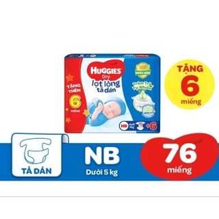 Tã dán huggies dành trẻ sơ sinh Nb70+6 tăng khăn ướt