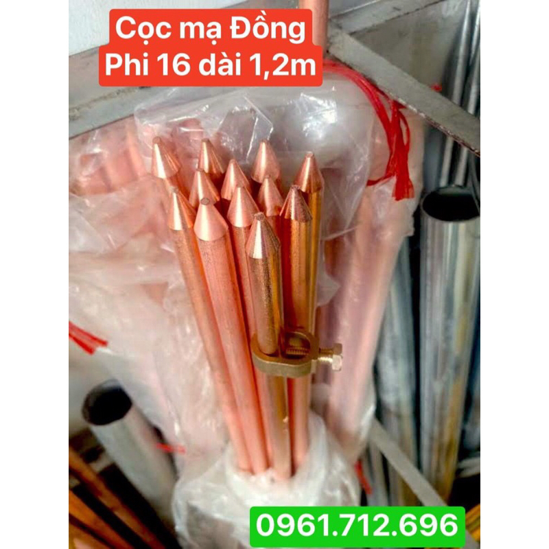 Cọc tiếp địa chống sét ,chống giật phi 16mm ,dài 1,2m