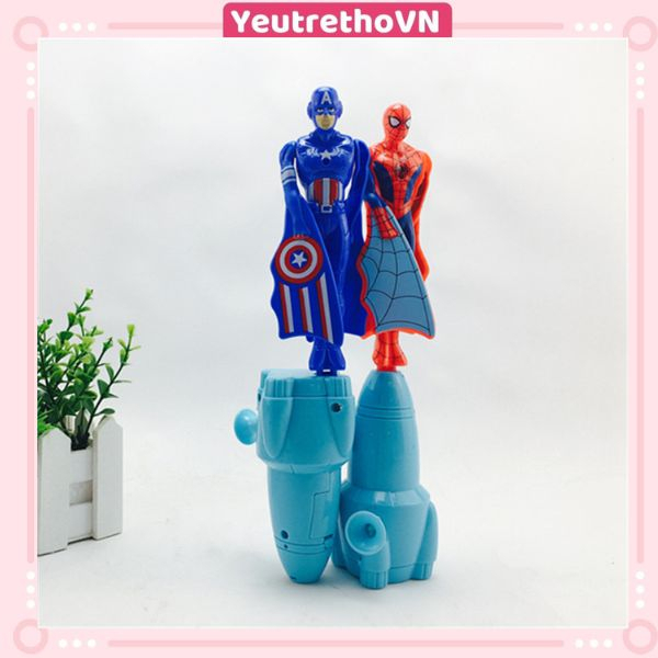 Siêu nhân bệ phóng bay đồ chơi kéo dây cót bay cho bé