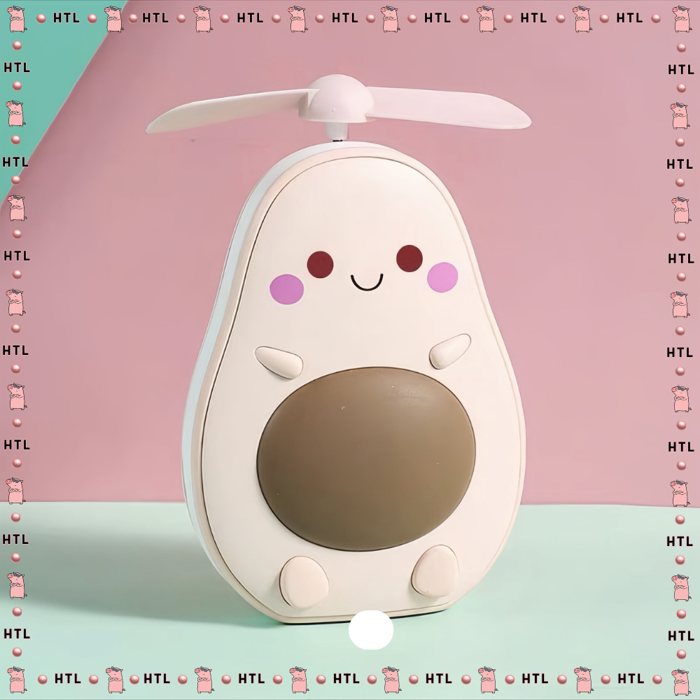 Quạt Sạc Gương Đèn Led 3 IN 1 Mini Hình Trái Bơ Siêu Mát