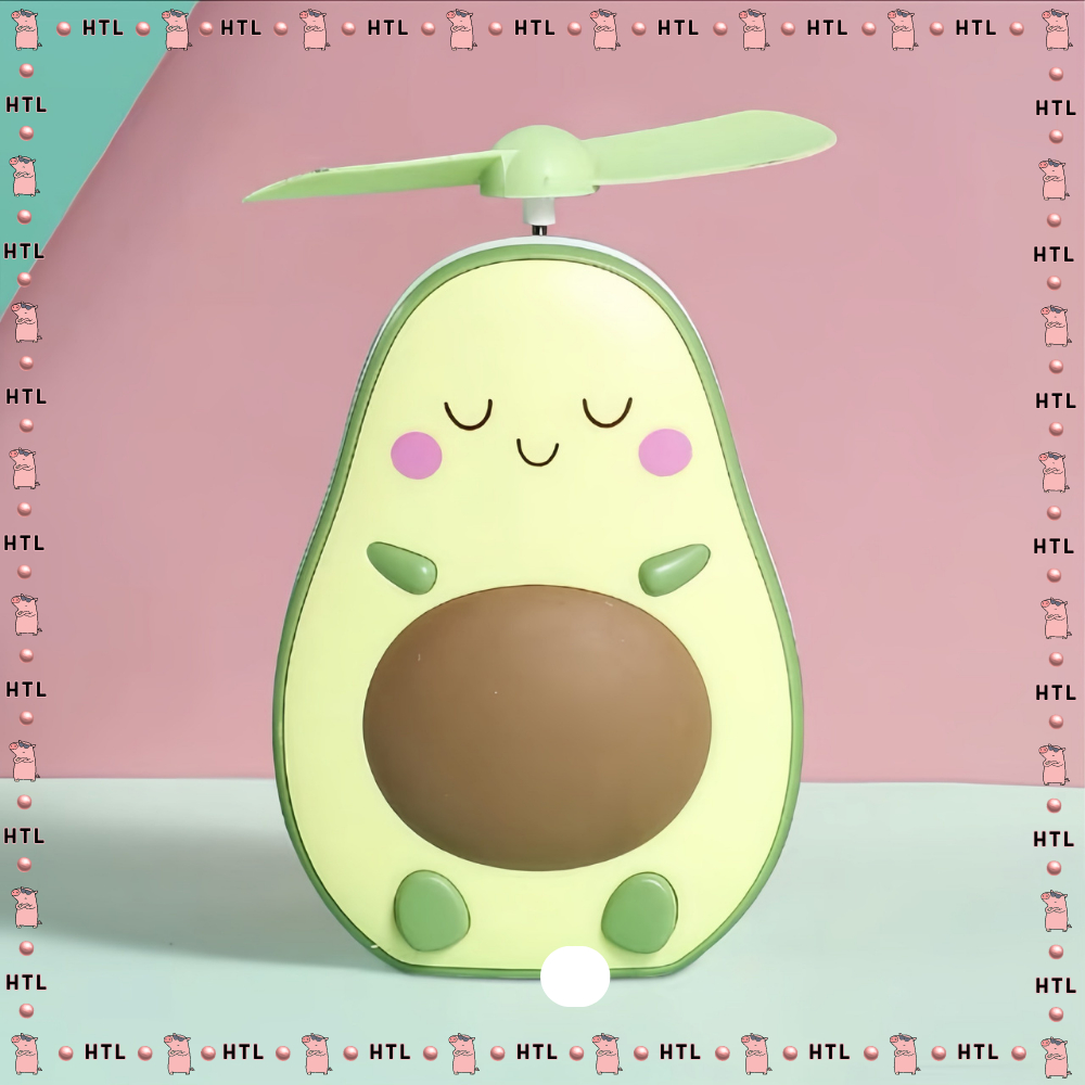 Quạt Sạc Gương Đèn Led 3 IN 1 Mini Hình Trái Bơ Siêu Mát