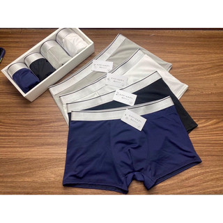 Set 4 quần lót nam boxer thun lạnh co dãn 4 chiều, quần sịp nam thun lạnh boxer cao cấp cạp bạc
