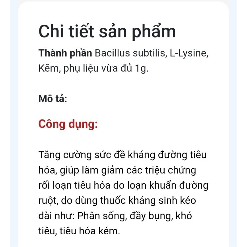 Men tiêu hóa Biosubtyl fort h25goi