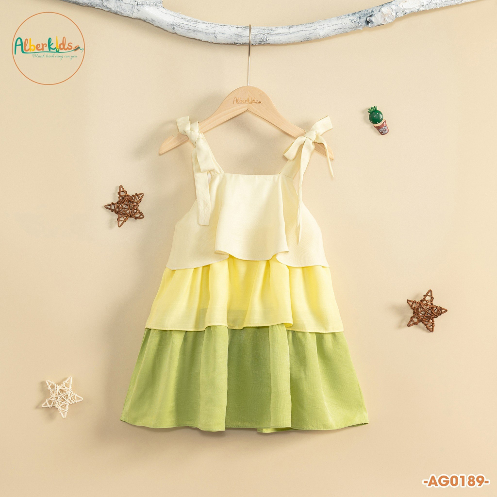 Váy bé gái Alber kids 2 dây cho bé 2, 3, 4, 5, 6, 7, 8, 9, 10, 11 tuổi